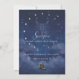 Convite de Aniversário de Escorpião Zodiacal