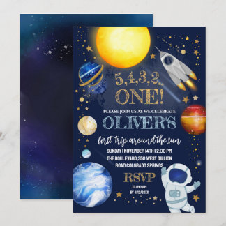 Convite de aniversário de espaço
