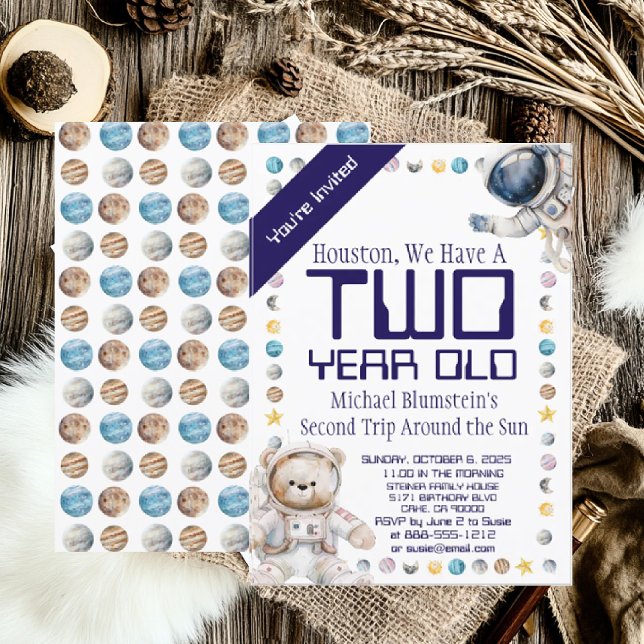 Convite de aniversário de Espaço Exterior de Idade (Criador carregado)