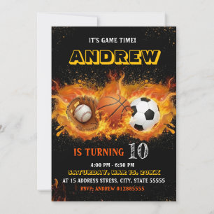 Convite de Aniversário de Esportes Todas as Estrel
