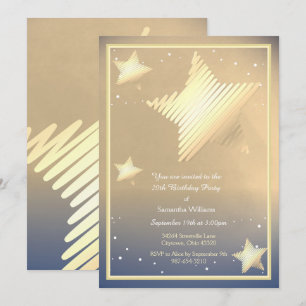 Convite de Aniversário de Estrela Elegante