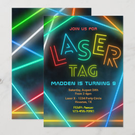 Convite de aniversário de etiqueta laser | Festa L