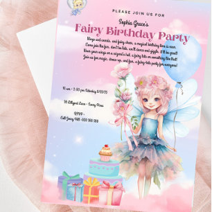Convite de aniversário de fada