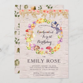 Convite de Aniversário de Fada de Floresta Encanta