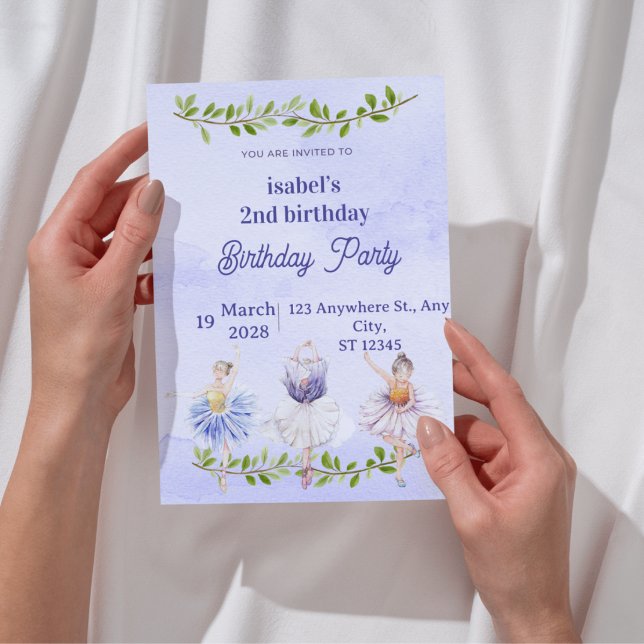 convite de aniversário de fada meninas (Criador carregado)