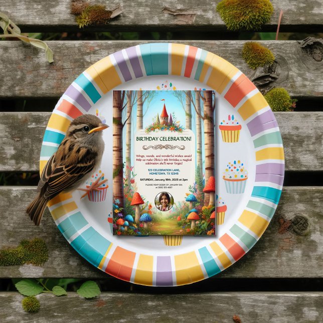 Convite de aniversário de Fairytale Forest (Criador carregado)