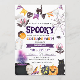 Convite de aniversário de fantasia de Spooky Hallo