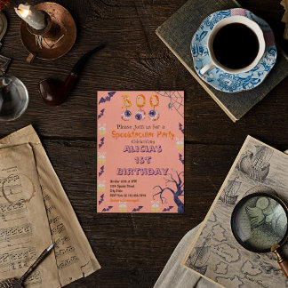 Convite de aniversário de fantasia de Spooky Hallo