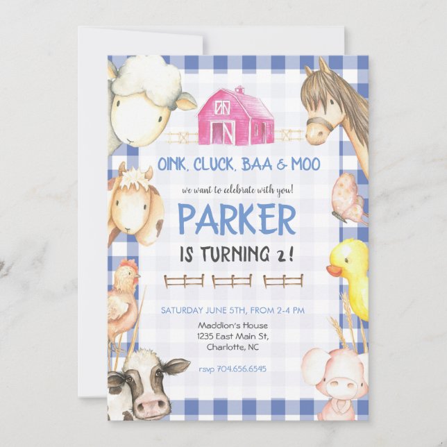 Convite de Aniversário de Fazenda (Frente)