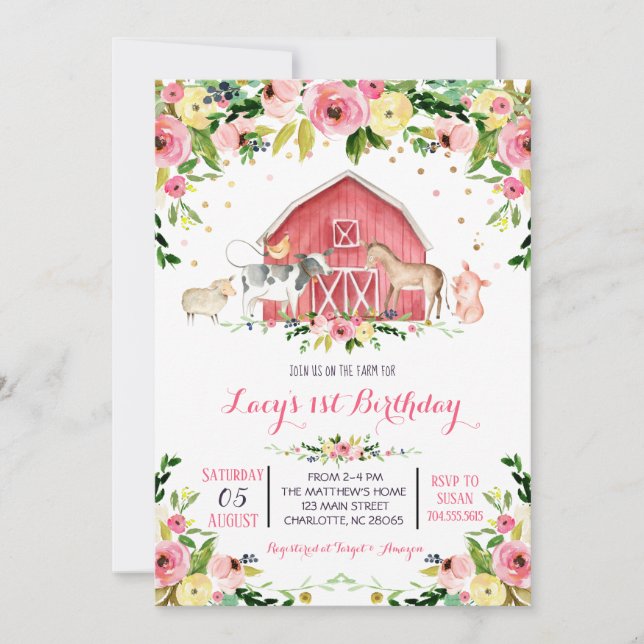 Convite de aniversário de fazenda, convite de aniv (Frente)