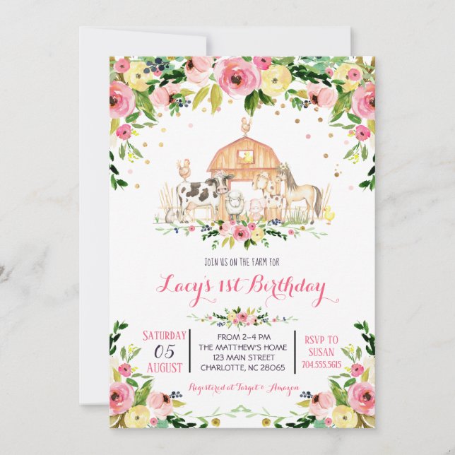 Convite de aniversário de fazenda, convite de aniv (Frente)