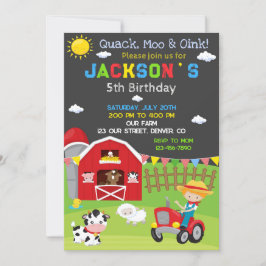 Convite de aniversário de fazenda Convite de festa