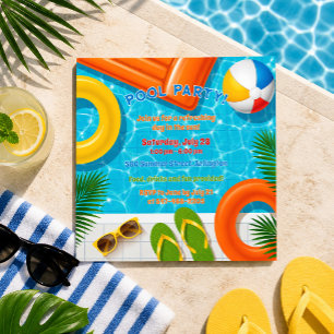 Convite de Aniversário de Férias de Verão Festa na