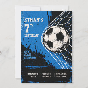 Convite de Aniversário de Festa com Bola de Futebo