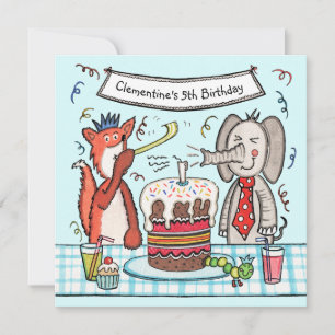 Convite de Aniversário de Festa de Animais Persona