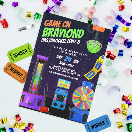 Convite de Aniversário de Festa de Arcade