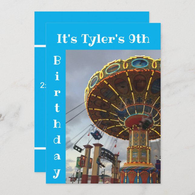 Convite de Aniversário de Festa de Carnaval em Par (Frente/Verso)