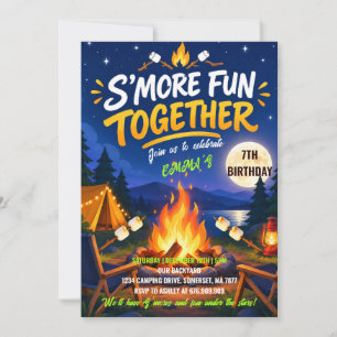 Convite de Aniversário de Festa de Fogueira de S'm