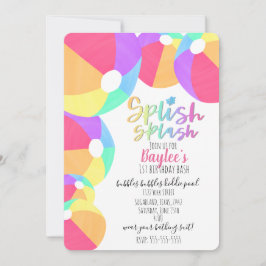 Convite de Aniversário de Festa de Piscina