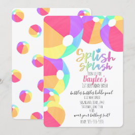 Convite de Aniversário de Festa de Piscina