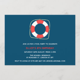 Convite de Aniversário de Festa de piscina