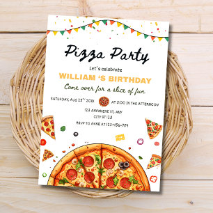 Convite de Aniversário de Festa de Pizza, Tema de 