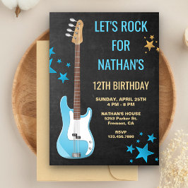 Convite de Aniversário de Festa de Rockstar com Gu