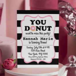 Convite de Aniversário de Festa de rosquinha