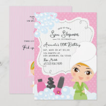Convite de Aniversário de Festa de Spa para Menina