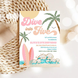 Convite de Aniversário de Festa de Surf na Praia