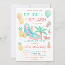 Convite de Aniversário de Festa de Tubo de Água