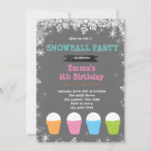 Convite de aniversário de festa do Snowball