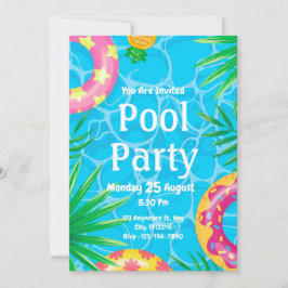Convite de Aniversário de Festa na Piscina Celebra