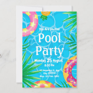 Convite de Aniversário de Festa na Piscina Celebra