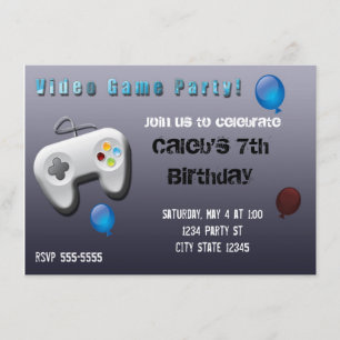 Convite de Aniversário de Festa para Jogador de Vi