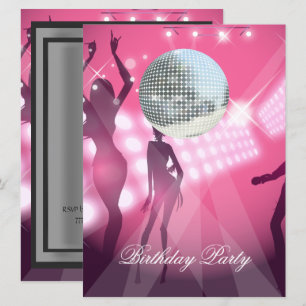 Convite de Aniversário de Festa Retro Disco