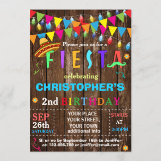 Convite de aniversário de Fiesta