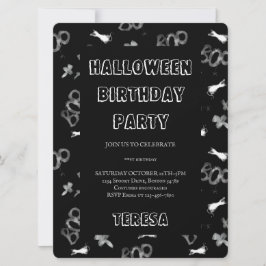 Convite de aniversário de Figuras Feliz de Hallowe