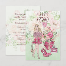 Convite de Aniversário de Filha Sweet Sixteen