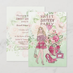 Convite de Aniversário de Filha Sweet Sixteen