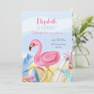 Convite de Aniversário de Flamingo, Festa de Anive