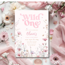 Convite de Aniversário de Flor Silvestre | Rosa Se