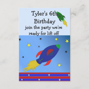 Convite de Aniversário de Foguete Espacial