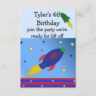 Convite de Aniversário de Foguete Espacial
