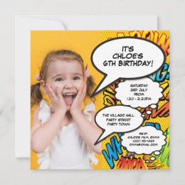 Convite de Aniversário de Foto Divertida Moderna p