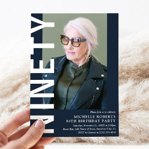 Convite de aniversário de Foto do Modern NINETY