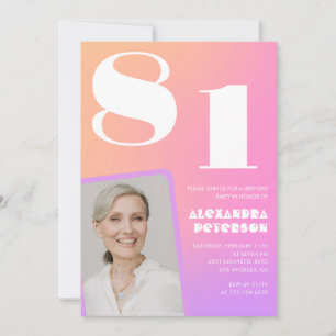 Convite de aniversário de foto retrorativa de grad