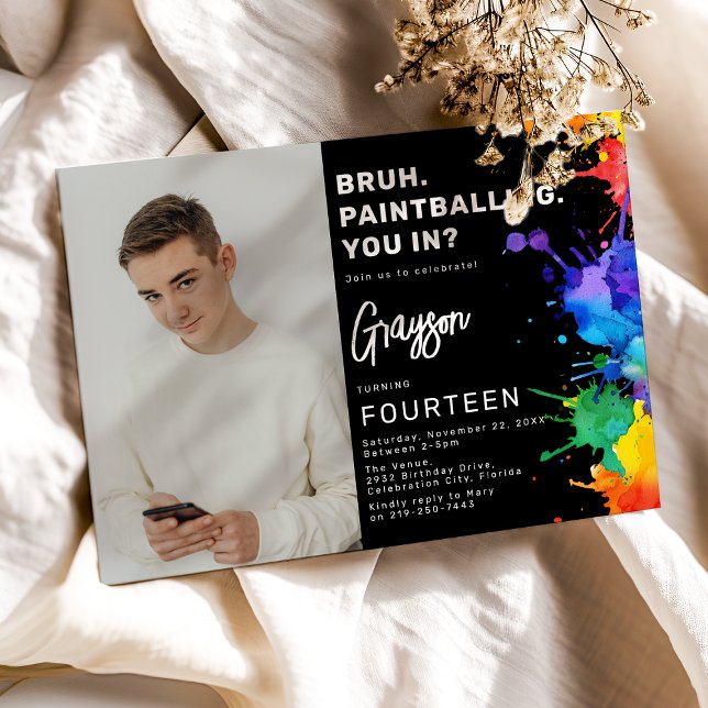 Convite de aniversário de Fotografia de Paintballi (Criador carregado)