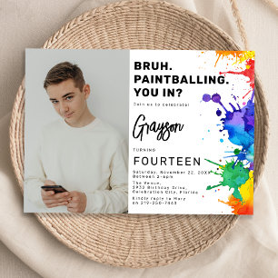 Convite de aniversário de Fotografia de Paintballi