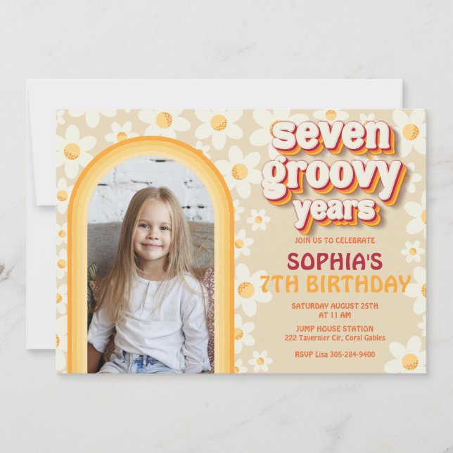 Convite de aniversário de Fotografia do 7 do Arco- (Frente)